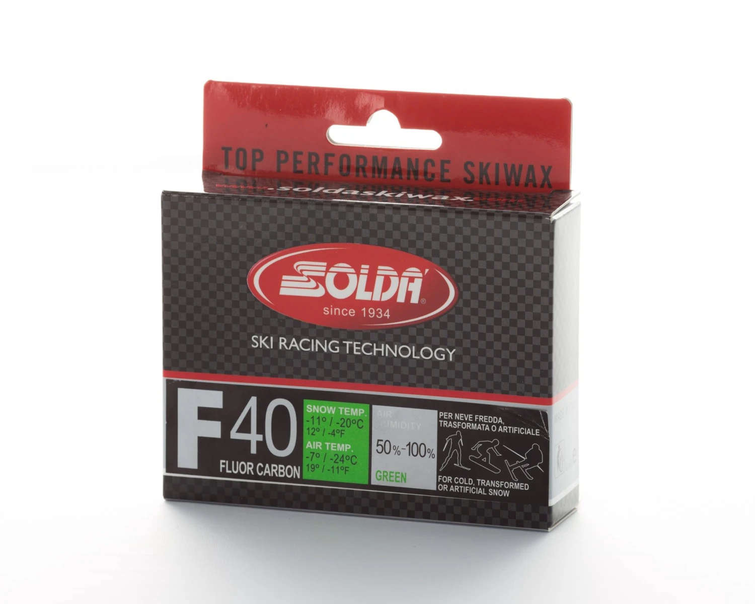 Solda F40 CARBON Extra Fluor Glider Green -7...-24°C, 60g 3 Solda F40 CARBON Extra Fluor Glider Green -7...-24°C, 60g