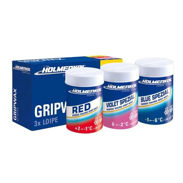 Holmenkol 3xLoipe Grip Wax 45g (Red, Violet Spez., Blue Spez.) 3 Holmenkol 3xLoipe Grip Wax 45g (Red, Violet Spez., Blue Spez.)
